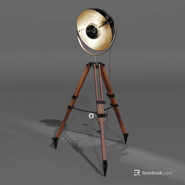 Tripod Mounted Vintage Spotlight For Mobile Phone Digital Photography Gear 3d model 