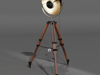 Tripod Mounted Vintage Spotlight For Mobile Phone Digital Photography Gear 3d model