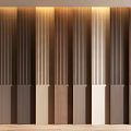 Decorative Modern Wall Paneling Design With Vertical Wooden Strips And Neutral Colors