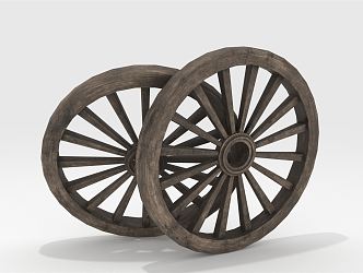 Modern Wheels Wooden Wheels 3d model