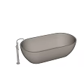 Modern Sleek Gray Freestanding Bathtub With Chrome Faucet And Design