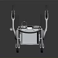 Lightweight Rollator Walker With White Mesh Basket Gray Handles And Four Wheels