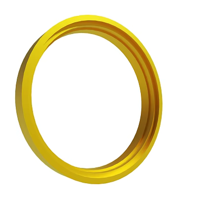 Golden Circular Metal Ring With Hollow Center And Shiny Smooth Surface 3d model