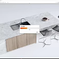 Modern Bar Chair Combination Bar Counter Water Bar Counter Middle Island Table and Chair Bar Table and Chair 3d model