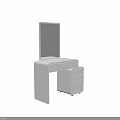Modern White Dressing Table Interior With Mirror Drawers And Smooth Tabletop