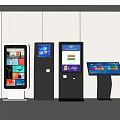 Modern self-service machine number picking machine intelligent screen guide view ticket picking machine consulting machine floor machine display screen 3d model