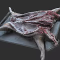 Whole Raw Mutton Meat With Fresh Ribs On Metal Tray