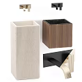Modern Bathroom Washbasin With Vertical Stripes In Beige And Brown Wall Mounted Design
