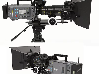 Professional Digital Camera Equipment With Lens Tripod And Photography Accessories 3d model