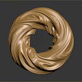 Golden Spiral Ring Shaped Decorative Ornament Featuring Flowing Texture For Home Decor