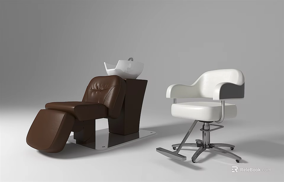Elegant Brown Leather Massage Chair With Modern Reclining Design And Comfortable Seating Features 3d model 