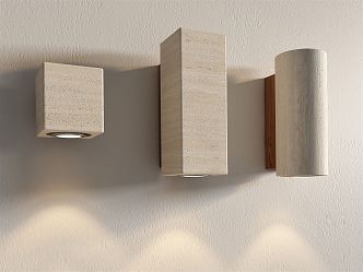 Silent wall lamp white stone wall lamp 3d model