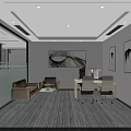 Birds Eye View Of Modern Office Interior Layout With Cubicles Tables Chairs And Functional Spaces