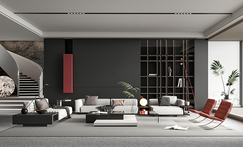 Modern Minotti living room 3d model