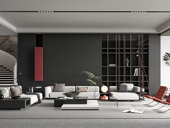 Modern Minotti living room 3d model