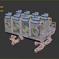 Cuban Fleet Industrial Equipment With Multiple Cylindrical Containers And Wheeled Base