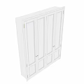 Minimalist White Dresser With Multiple Doors And Brass Handles For Home Decor