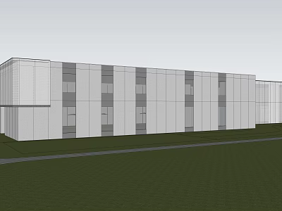 Modern Sales Office Building Exterior Design With Glass Curtain Wall And White Facade 3d model
