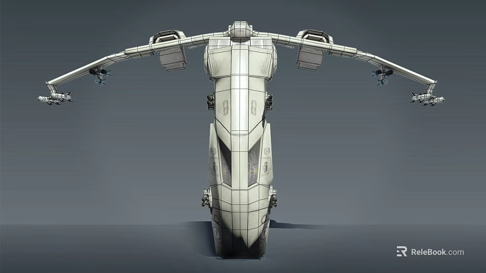 Modern Fighter Jet 3D Model With White Body Geometric Lines And Streamlined Wings Structure 3d model 