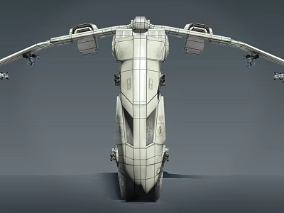 Modern Fighter Jet 3D Model With White Body Geometric Lines And Streamlined Wings Structure 3d model