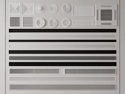 Different Types of Air Conditioner Vents with Modern Designs for Home Interiors 3d model