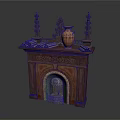 Traditional Fireplace Mantel Design With Carved Details Spire Ornaments And Ceramic Vase