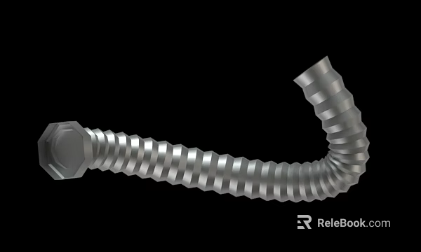 Metal Spiral Bolt With Hexagonal Head And Threaded Design For Industrial Fastening 3d model 