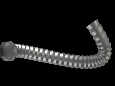Metal Spiral Bolt With Hexagonal Head And Threaded Design For Industrial Fastening 3d model