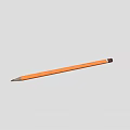 High Quality Orange Wooden Pencil with Sharpened Tip Isolated on Gray Background Surface 3d model