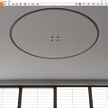 Sleek Round Framed Ceiling Design With Smooth Finish And Central Accents 3d model
