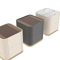 Elegant Modern Nightstand With Wooden Drawer And Gold Metal Trim Vertical Lines Design