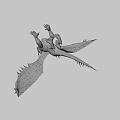 Fantasy Dragon Character With Purple Body Red Wings And Sharp Claws In Game