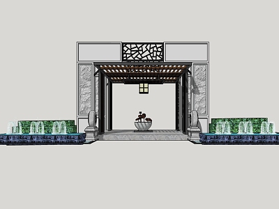 new chinese style gate model