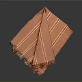 Brown Striped Fringed Scarf with Soft Fabric for Fashionable Winter Style