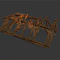 Rustic Wooden Roof Frame Structure With Climbing Vine Plants And Architectural Details