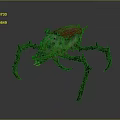 Insectoid Arachnid Character With Green Spiked Body Red Carapace And Multiple Thorny Legs