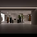 Modern Clothing Store Interior With Mannequins Clothing Displays Decorative Plants And Minimalist Design