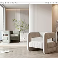 Modern Single Sofa Casual Single Sofa 3d model