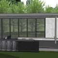 Modern gallery park landscape gallery reception area rest area 3d model