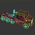 Camouflage Painted Military Truck With Multiple Wheels And Heavy Duty Transport Structure