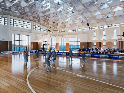 Modern Basketball Gymnasium Sports Stadium Basketball Rack Basketball Game Stadium 3d model