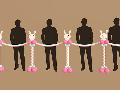 Modern Xuancheng Wanda Opening Rabbit Shape Cutting Ceremony 3d model