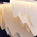 Modern Layered Fabric Chandelier With Wavy Design And Soft Ambient Lighting
