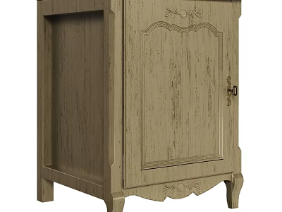 Vintage Wooden Cabinet With Intricate Carved Details Sturdy Legs And Light Wood Tone 3d model