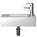 Stylish Modern White Ceramic Washbasin With Chrome Faucet For Bathroom Decor