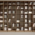Bookcase Decorative Cabinet Bookcase Book Combination Bookshelf Ornaments Decorative Ornaments Open Solid Wood Bookcase 3d model