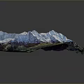 Stunning 3D Mountain Landscape With Snow Capped Peaks And Lush Green Slopes