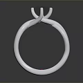 Modern Elegant White Ring With Twisted Band And Clear Gemstone Design