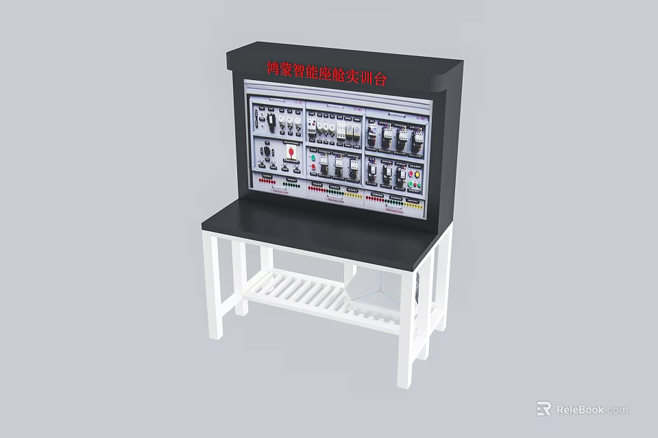 Educational Electrical Control Training Bench For Teaching With Control Panel And Training Devices 3d model 