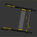 Yellow And Black Folding Walker With Four Wheels Ergonomic Handles And Storage Basket